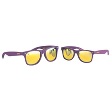 Load image into Gallery viewer, Adult + Kid Purple &amp; Gold Sunglasses
